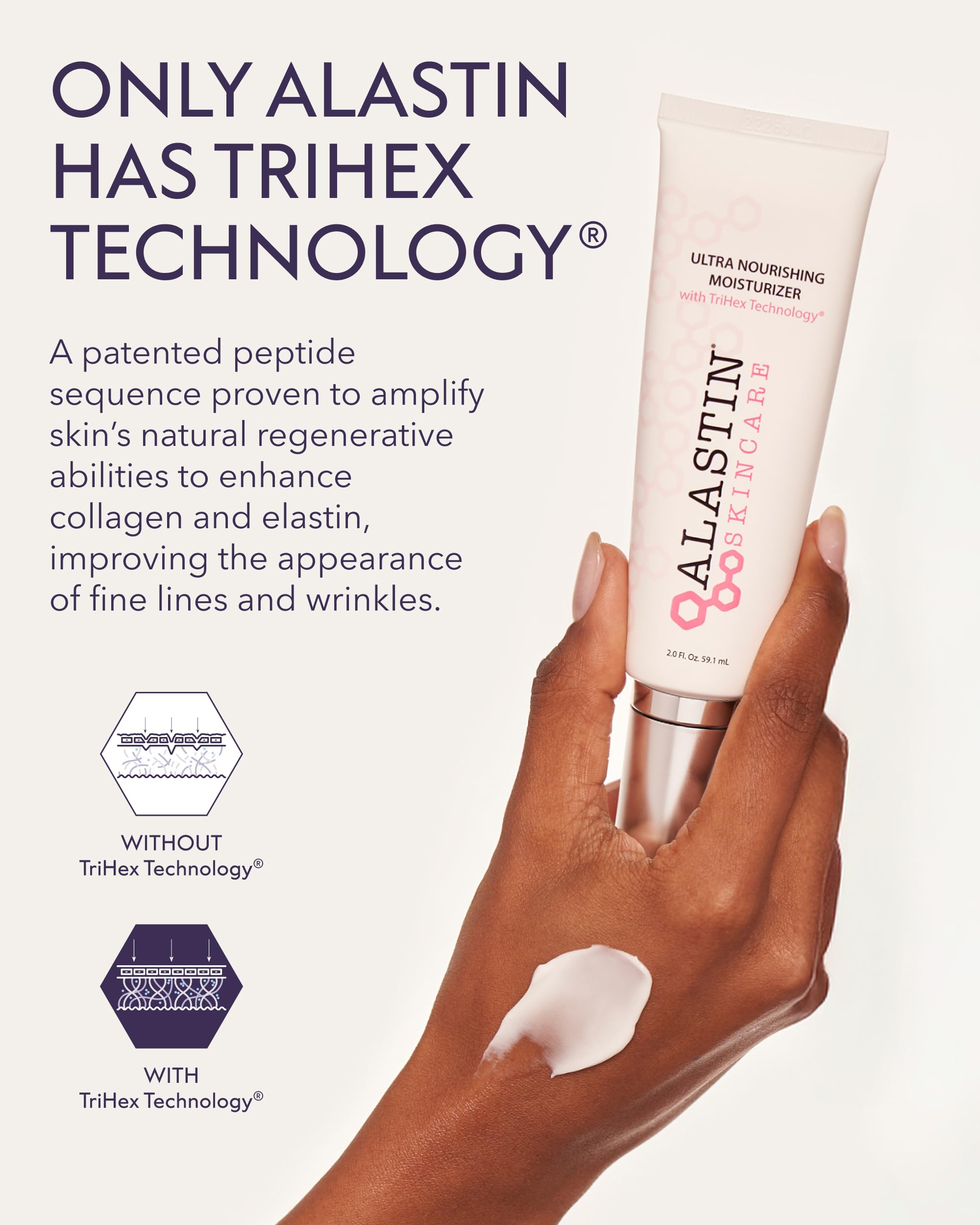 ALASTIN Ultra Nourishing Face Moisturizer cream-closeup shows rich, velvety texture for daily use.