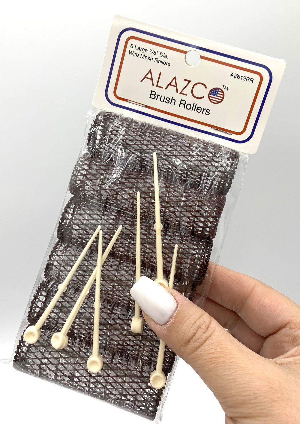 ALAZCO brush rollers show inner removable bristles for thinning hair styling options