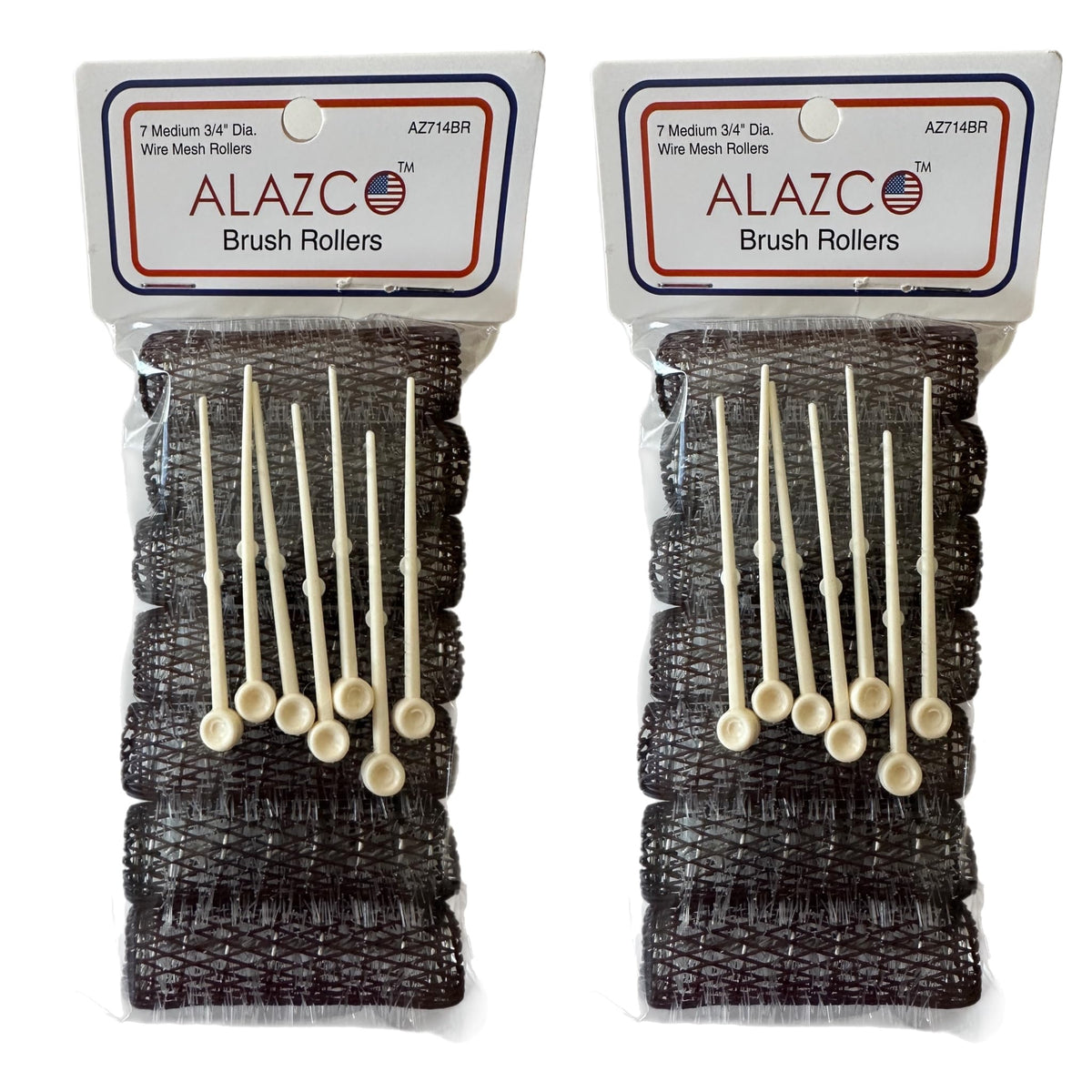 ALAZCO roller-medium close-up highlights vintage design for secure, voluminous curls.