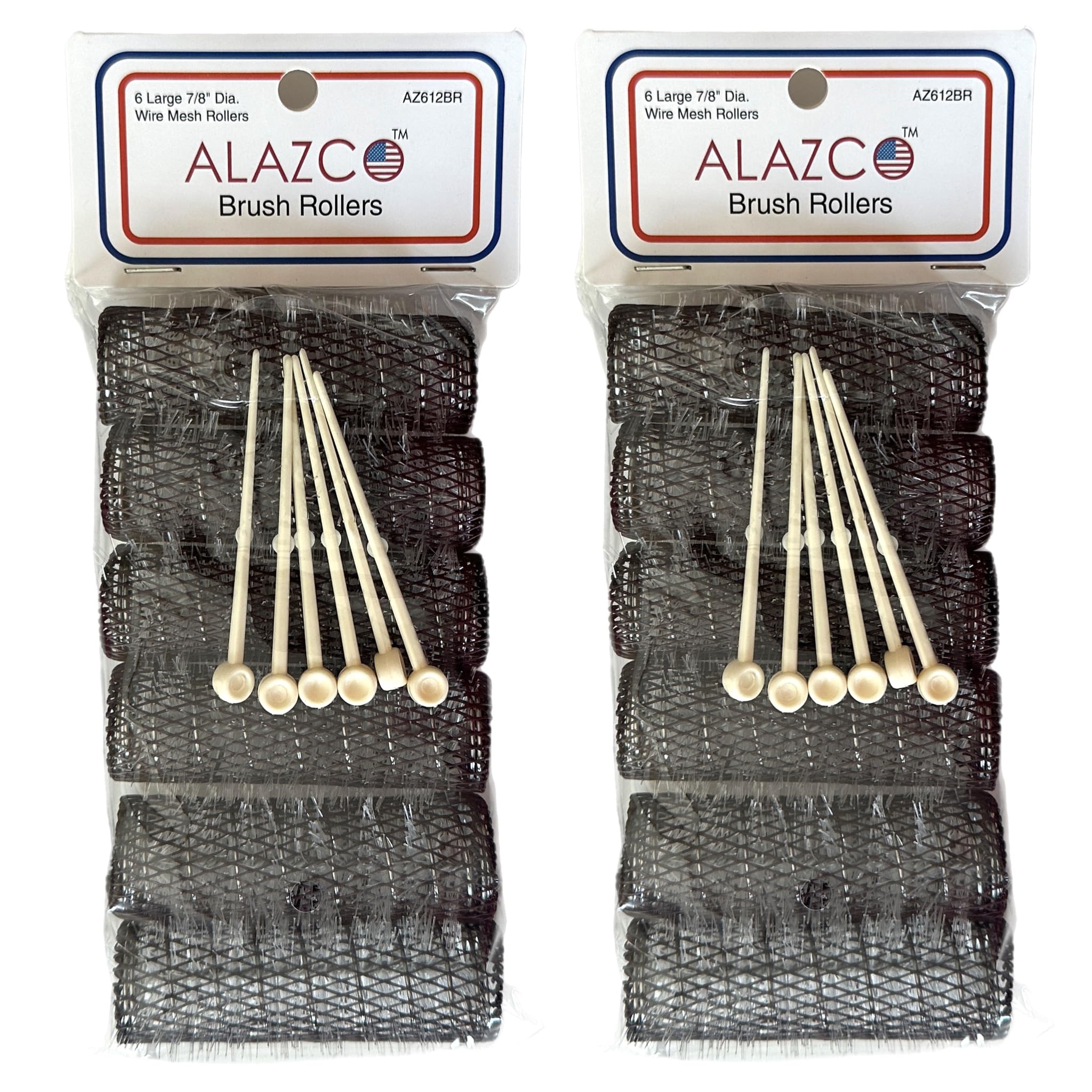 ALAZCO vintage style hair rollers 12pc kit for versatile curling with mesh design