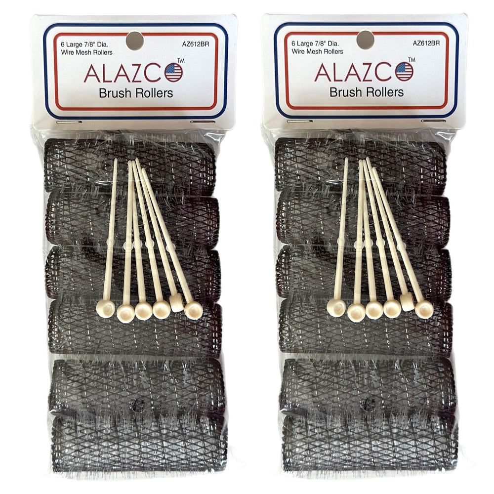 ALAZCO vintage style hair rollers 12pc kit for versatile curling with mesh design