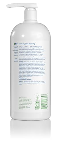 Alba Botanica Daily Moisturizing Lotion bottle pour shows creamy texture for nourishment