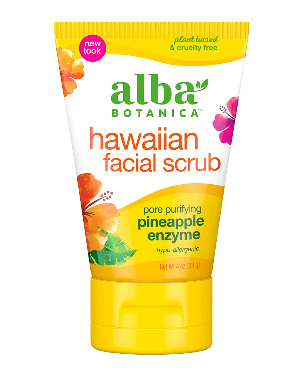 Alba Botanica Hawaiian Facial Scrub texture close-up demonstrating gentle exfoliation for smoother skin.