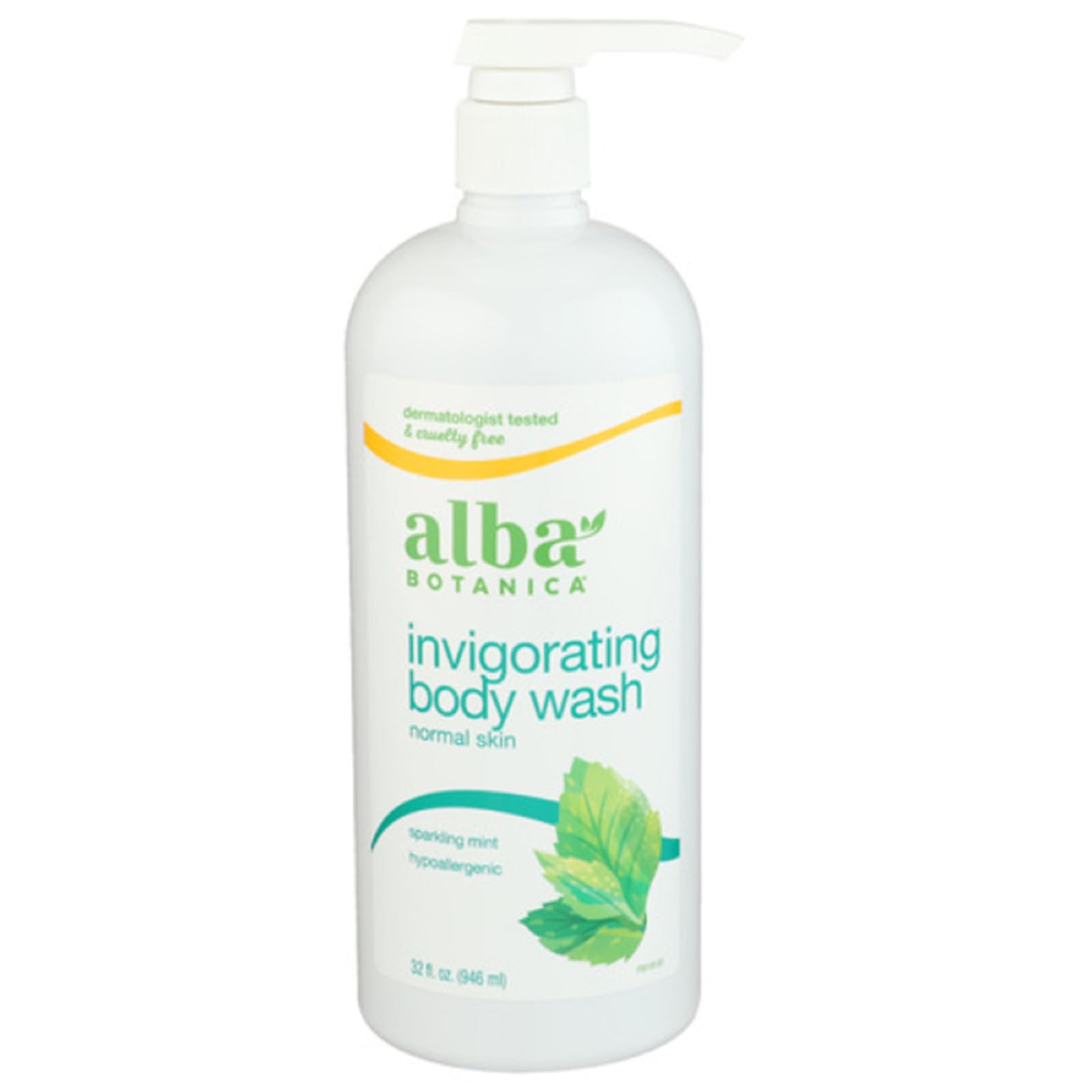 Alba Botanica Sparkling Mint bottle pour for a refreshing cleansing ritual.