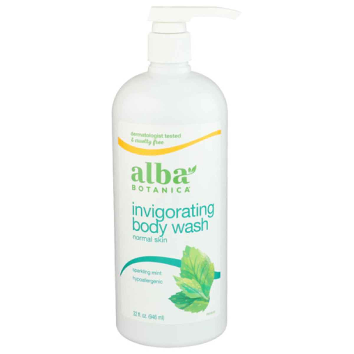 Alba Botanica Sparkling Mint bottle pour for a refreshing cleansing ritual.