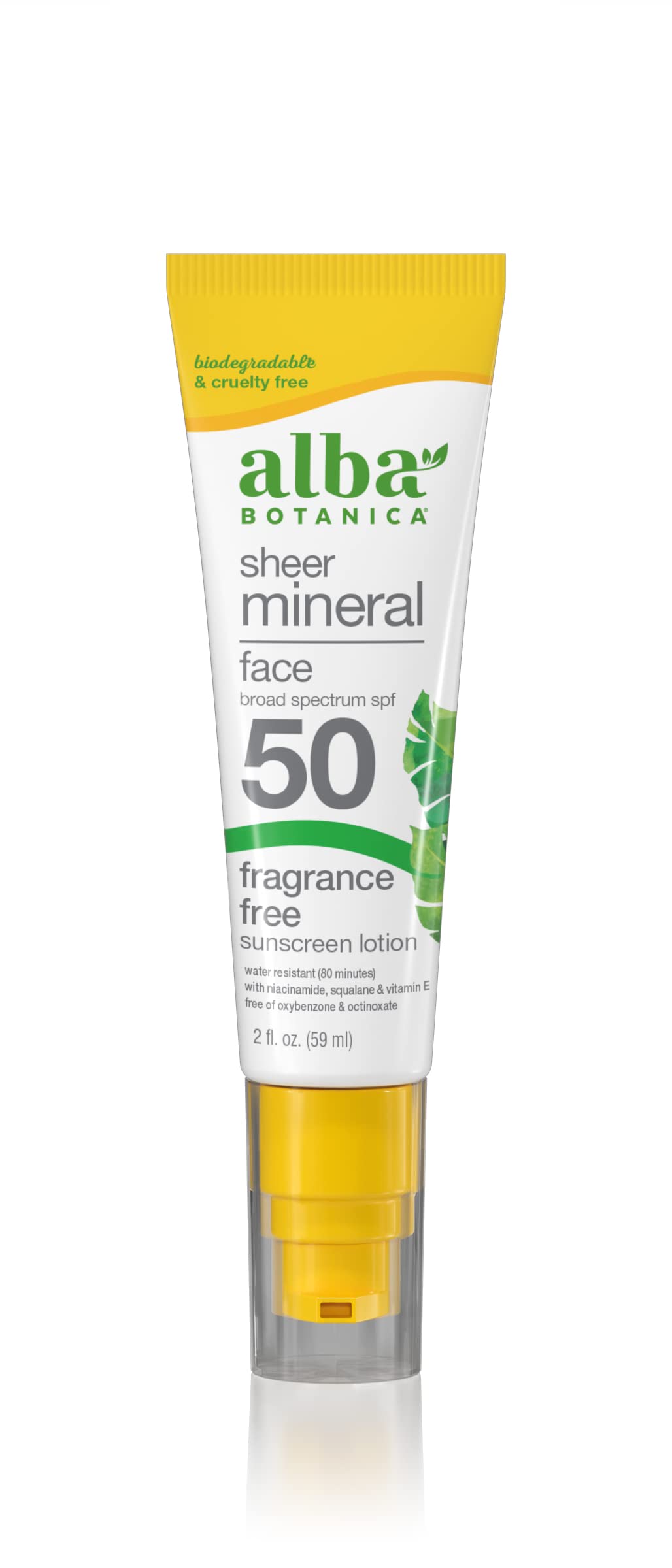 Alba Botanica Sunscreen Face SPF 50 bottle shows easy, everyday protection