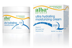 Alba Botanica Ultra Hydrating Cream jar demonstrates rich hydration for daily moisture