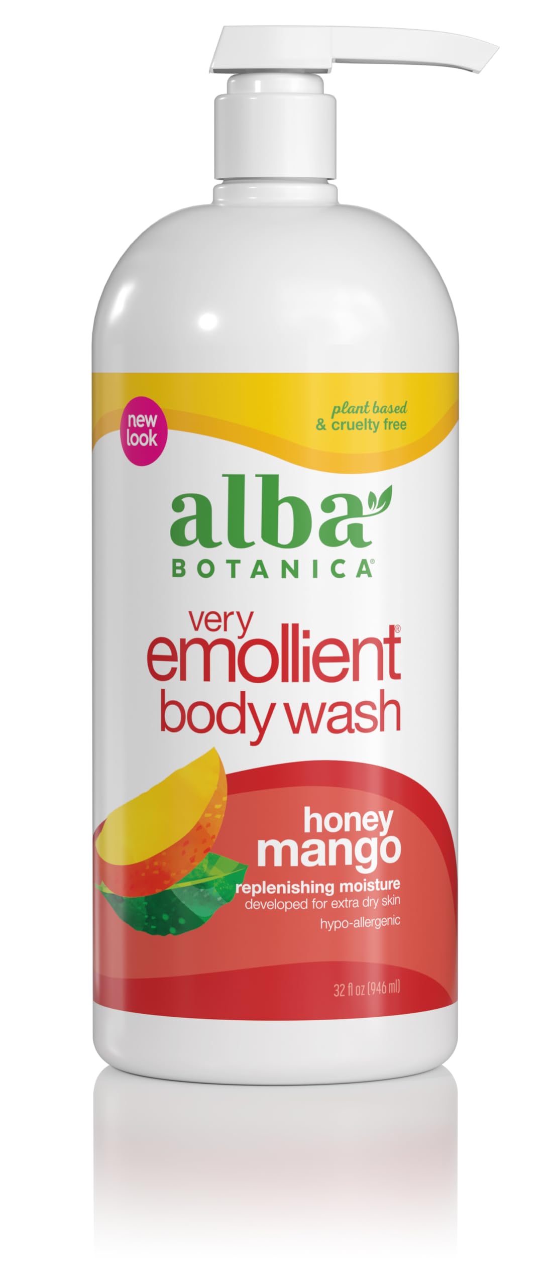 Alba Botanica Very Emollient Honey Mango bottle for a hydrating daily cleanse.