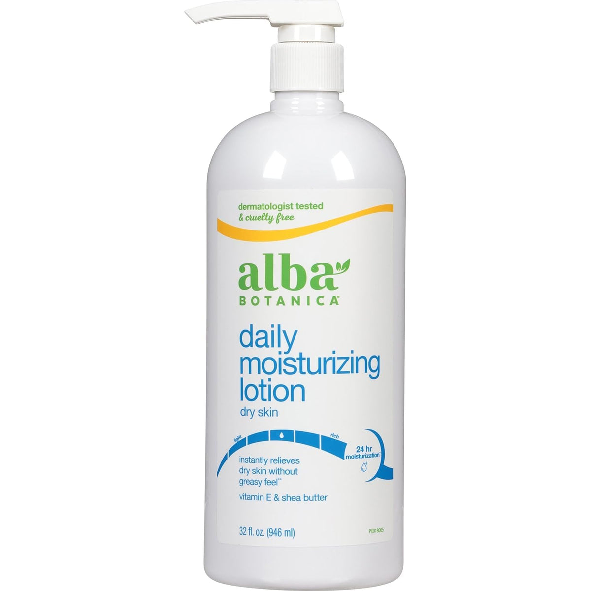 Alba Botanica Very Emollient Maximum Lotion bottle delivering lasting hydration for dry skin