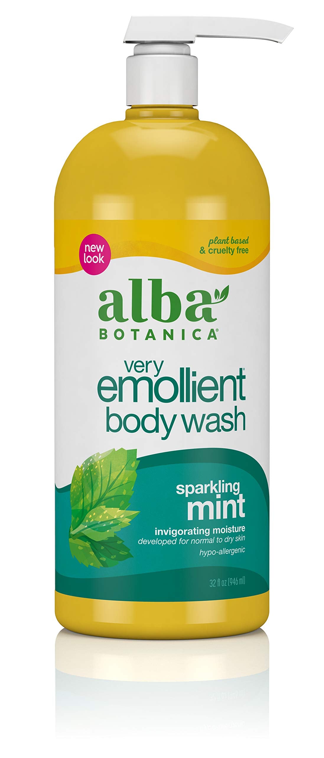Alba Botanica Very Emollient Sparkling Mint bottle highlights moisturizing wash for daily body care