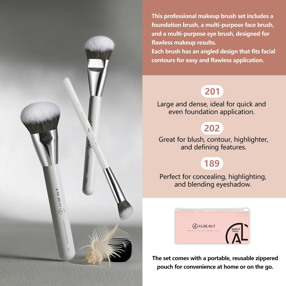 Albeaut angled-design brush for contour-following precision.