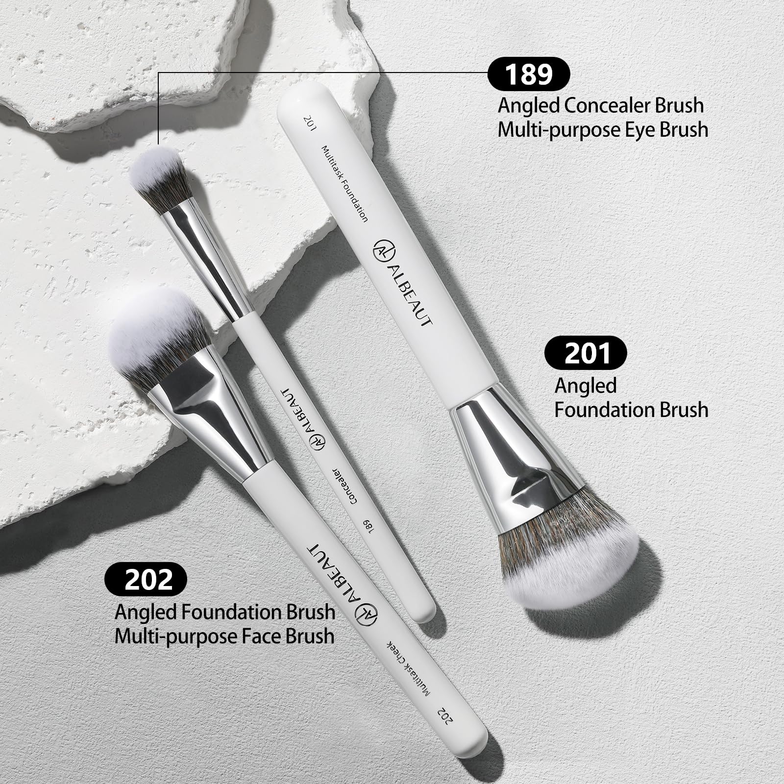 Albeaut blush-contour brush for gentle cheek and jawline definition.