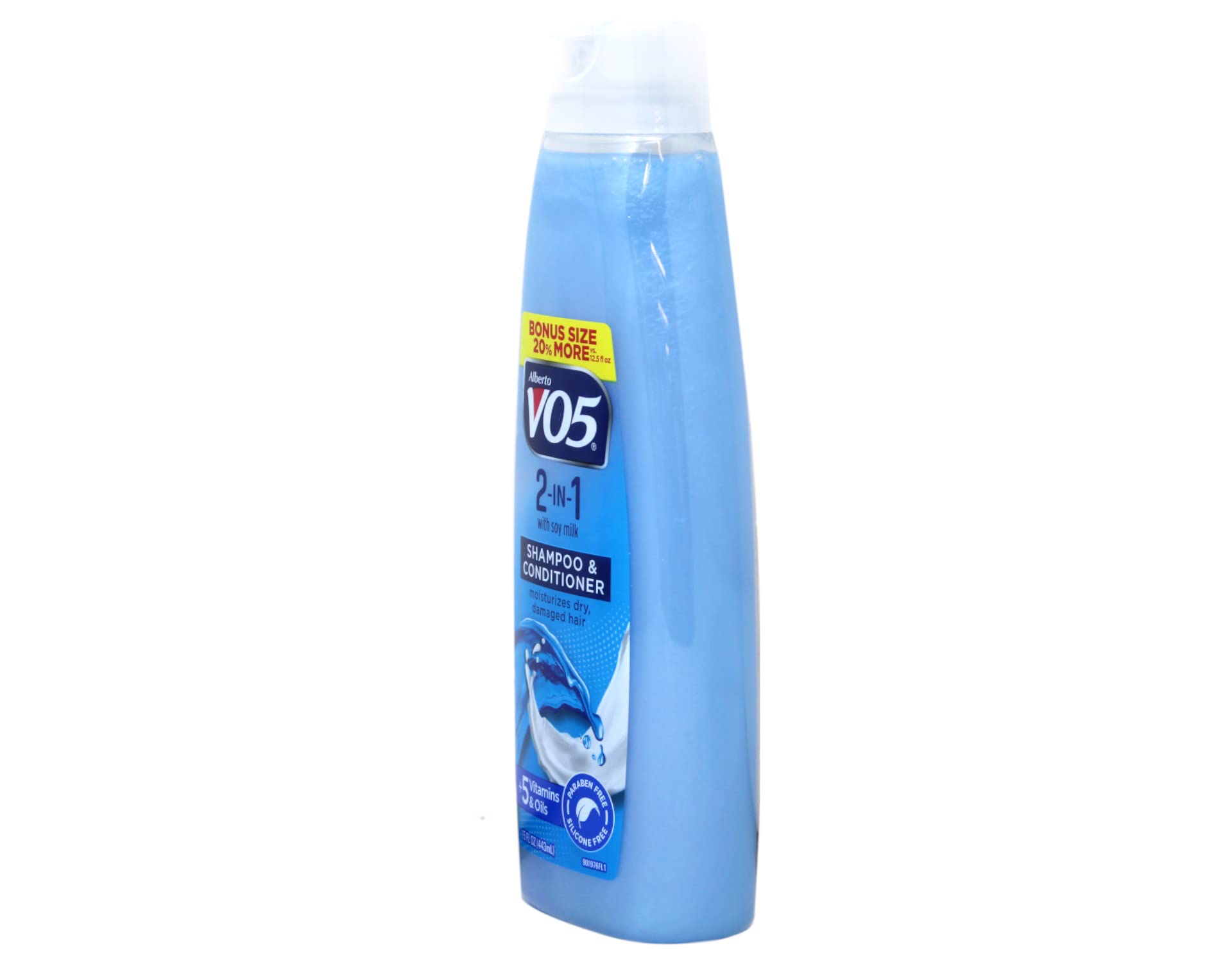 Alberto VO5 2-in-1 lather demonstrates quick conditioning during shampooing.