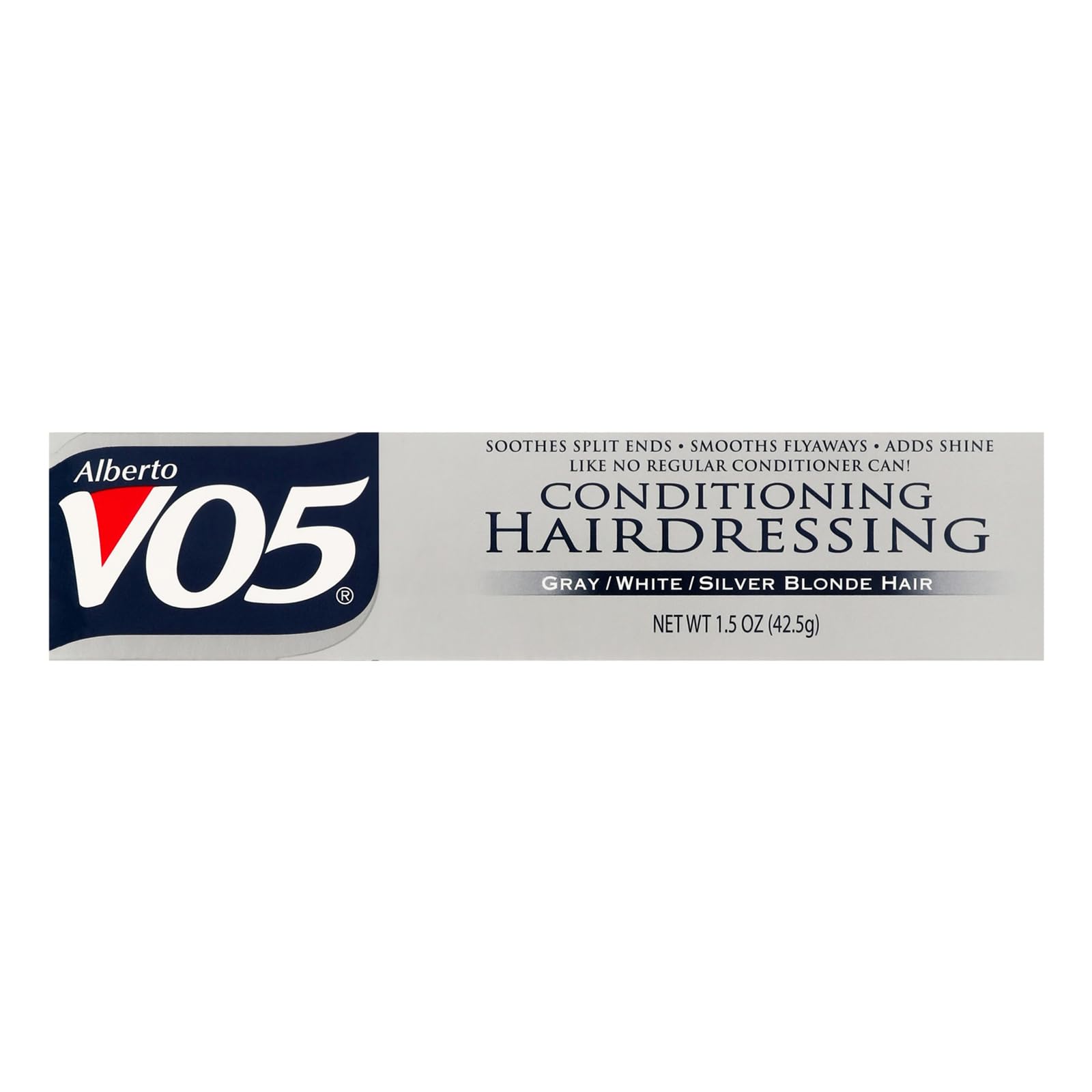 Alberto VO5 Conditioning Hairdressing bottle closeup showing concentrated formula for smooth results