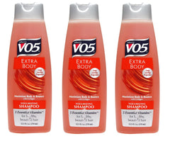 Alberto VO5 Extra Body Volumizing Shampoo bottle for fuller-looking hair and daily styling.