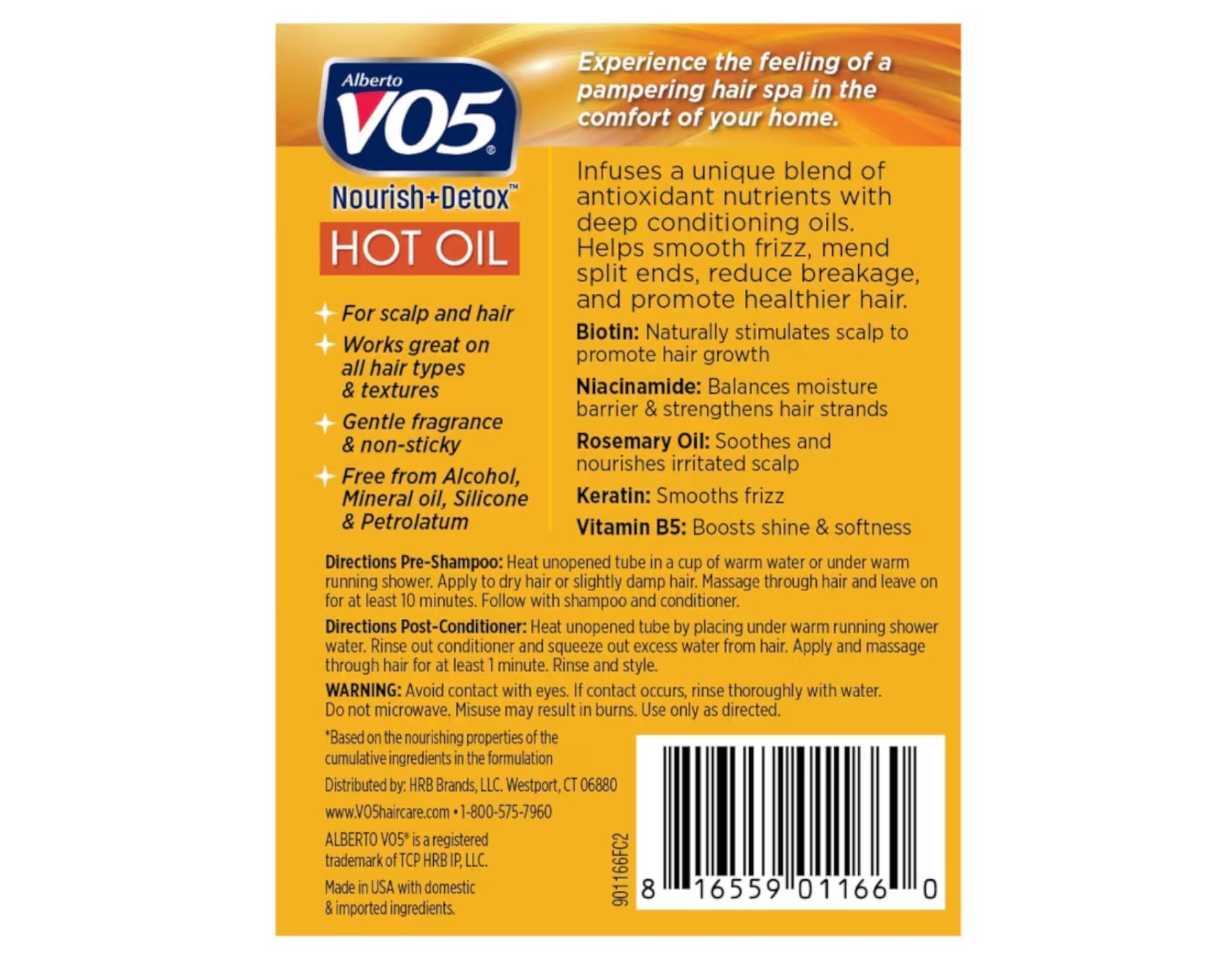 Alberto VO5 Hot Oil being applied as part of routine