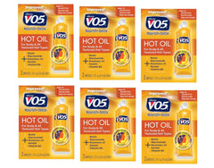 Alberto VO5 Hot Oil Therapy bottle closeup emphasizes rich 5-vitamin 5-protein formula.