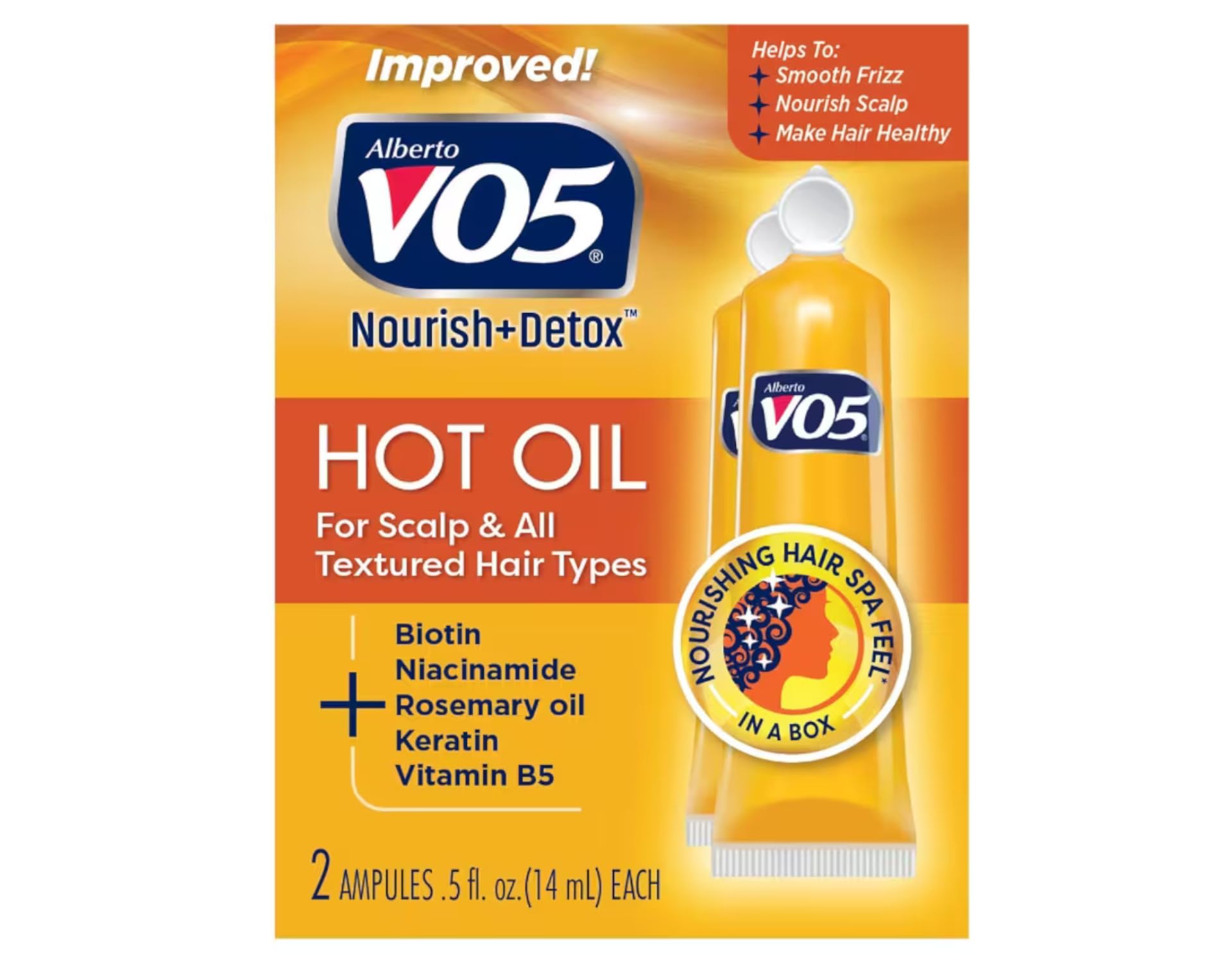 Alberto VO5 Hot Oil tubes pack shown together for home use