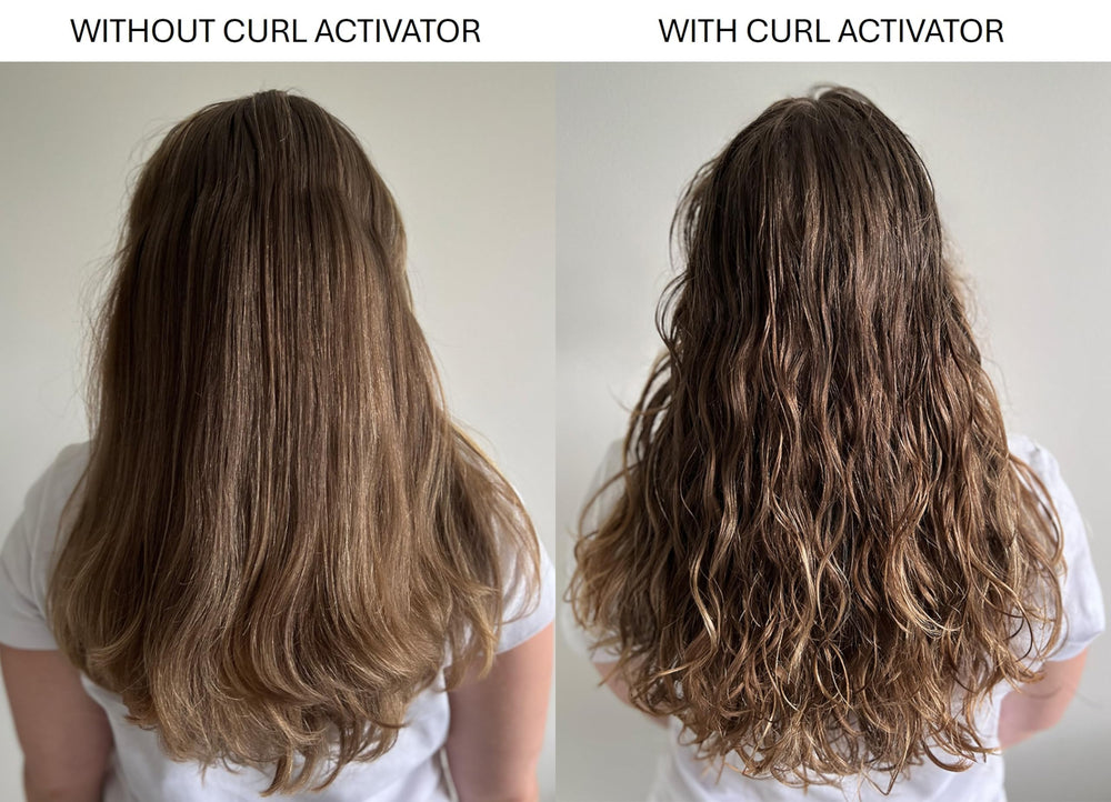 Alcôve Curl Activator demonstrates anti-frizz in humidity conditions.