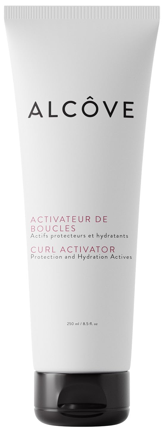 Alcôve Curl Activator bottle close-up for defined, frizz-controlled curls.