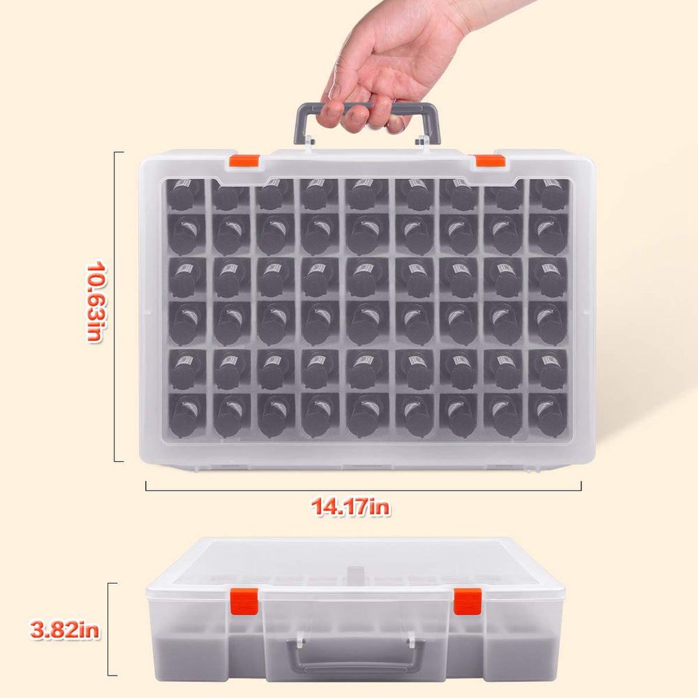 ALCYON nail polish case dimensions 36cm by 27cm by 9.7cm for fit and organization.