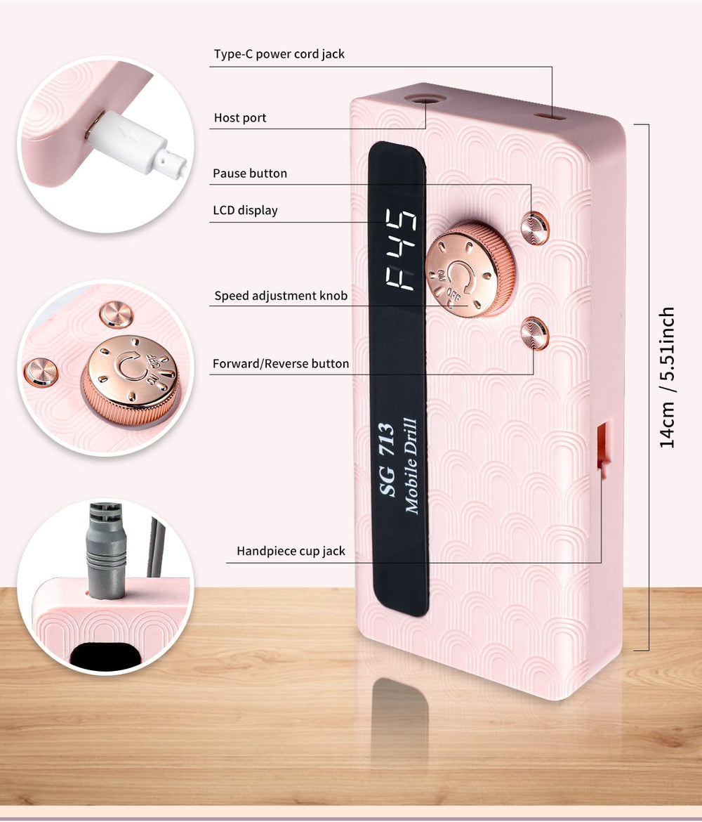Aleanu cordless design allows flexible, portable nail sessions