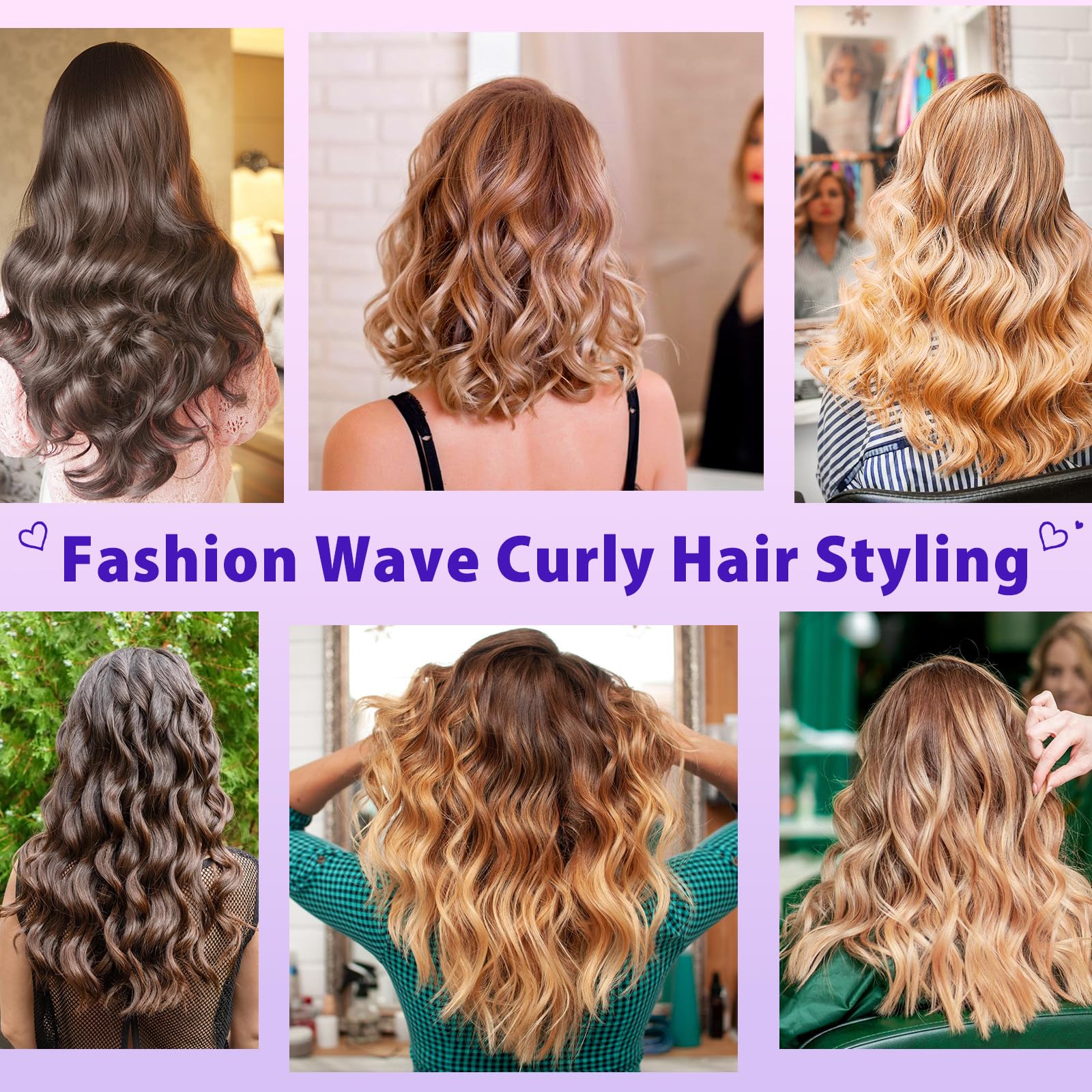Dual voltage label on purple Aleath curling iron for international travel