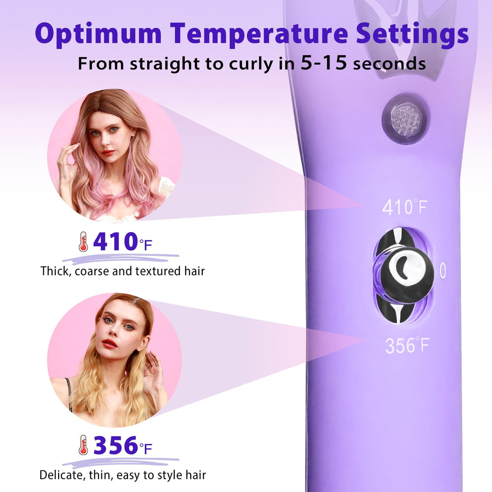 Gift-ready packaging in purple for Aleath curling iron triple-barrel set