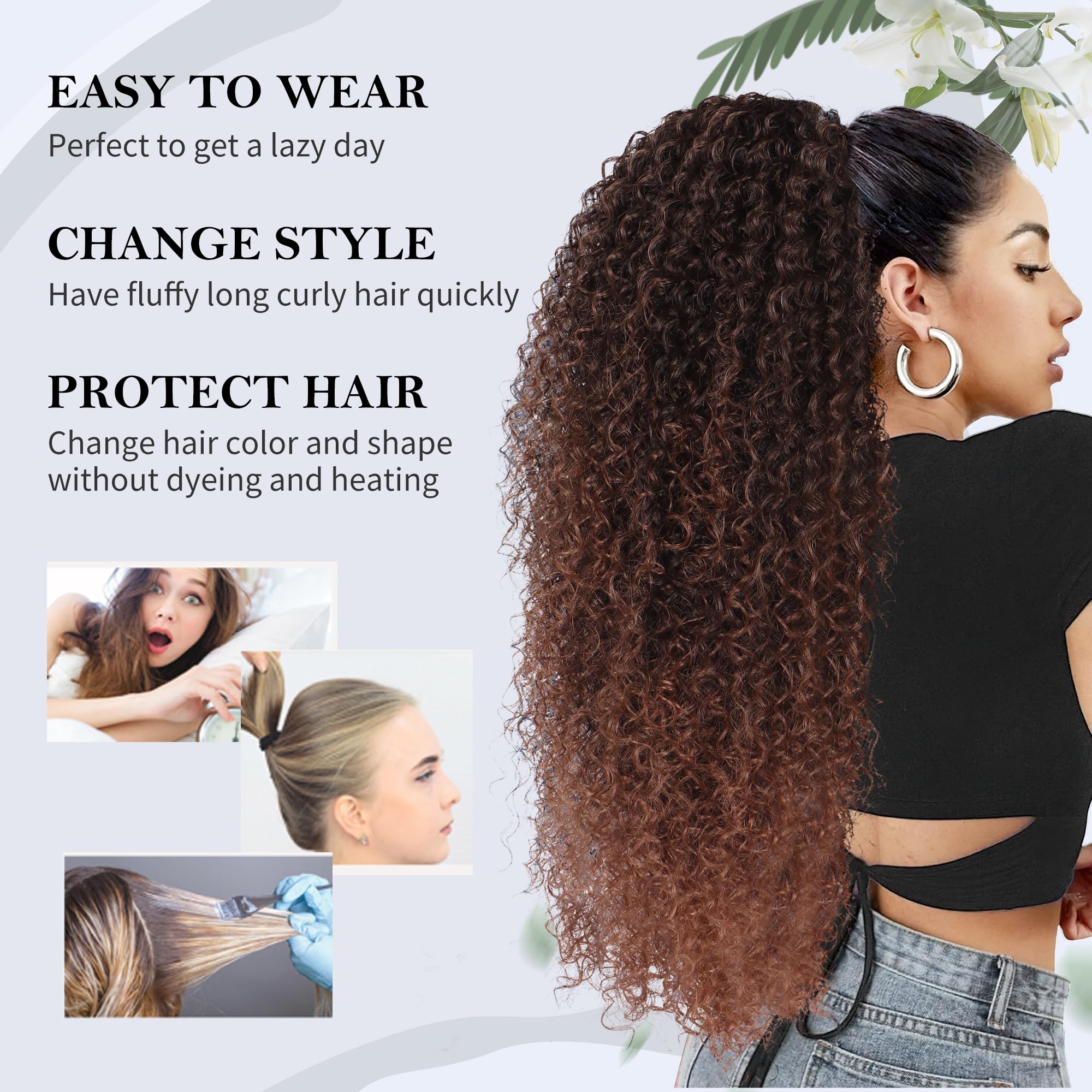 Alebery ponytail length visual application demonstrates instant length
