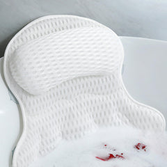 Aleponna Bath Pillow front view showing cloud-soft neck support for a comfortable soak.