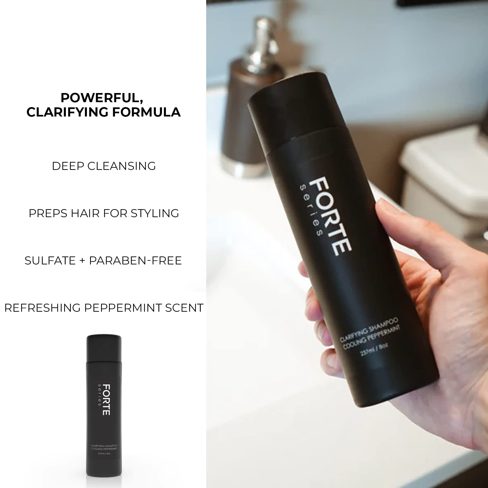 Alex Costa Forte Series clarifying shampoo after-use hair looks refreshed and ready to style