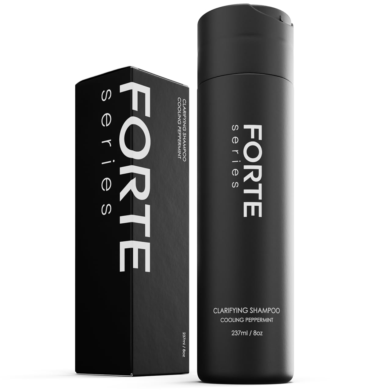 Alex Costa Forte Series clarifying shampoo bottle closeup showing deep cleanse capability