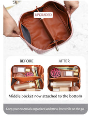 ALEXTINA divided compartments with a middle pouch for separation.