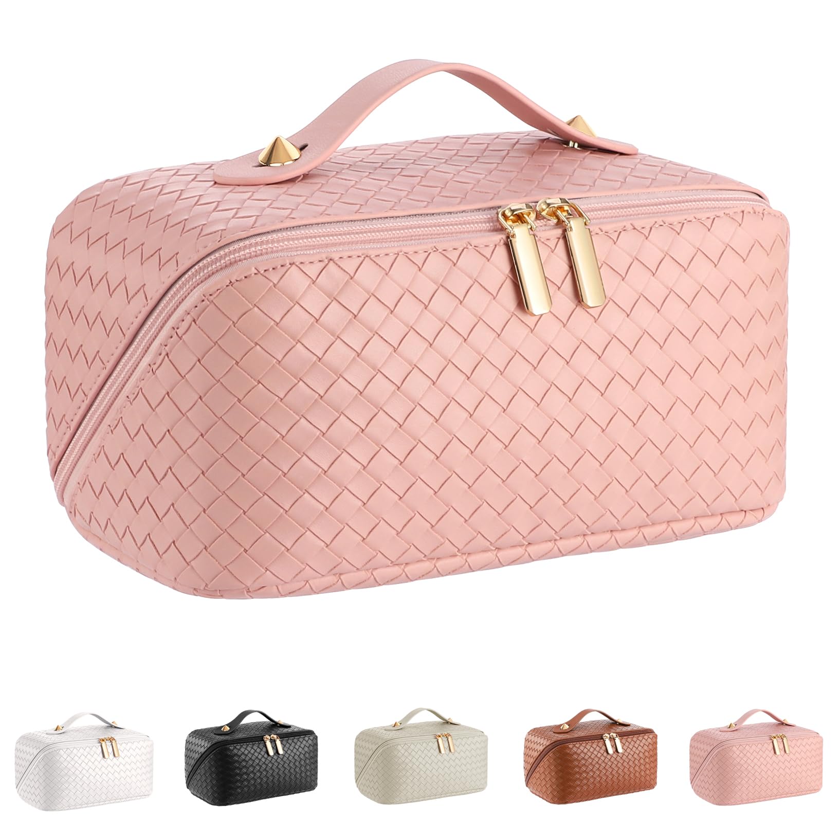ALEXTINA large-capacity travel cosmetic bag organized for trips.