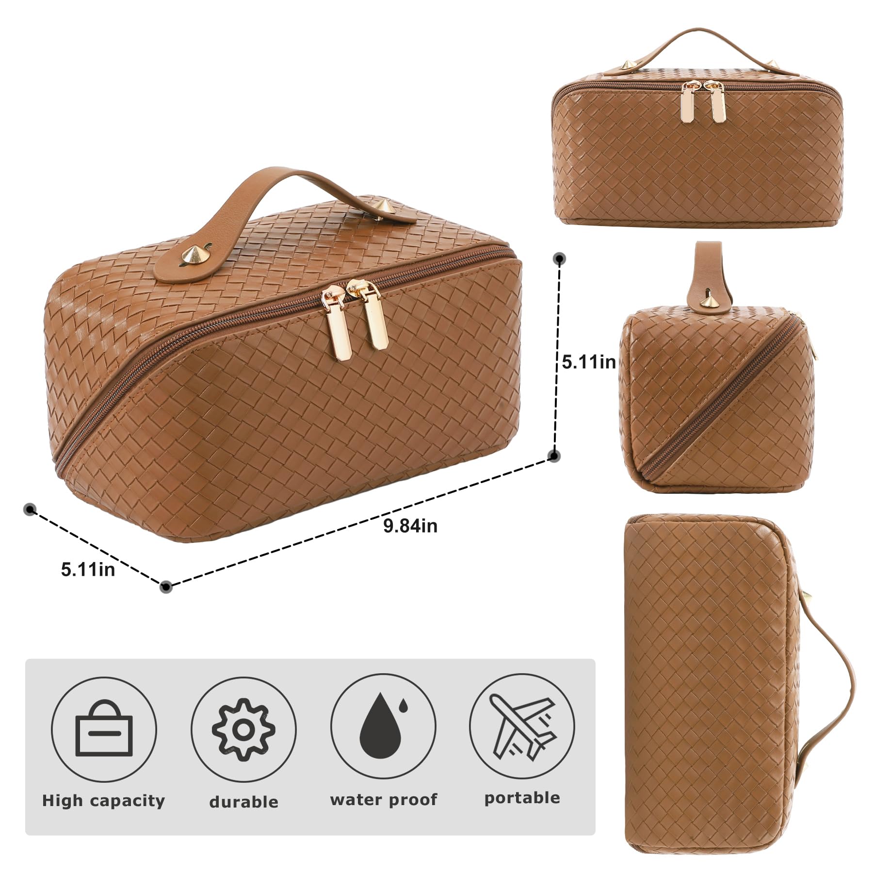 ALEXTINA easy-clean PU lining simplifies maintenance after makeup spills.