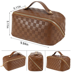 ALEXTINA PU leather inner lining eases cleaning after makeup spills.