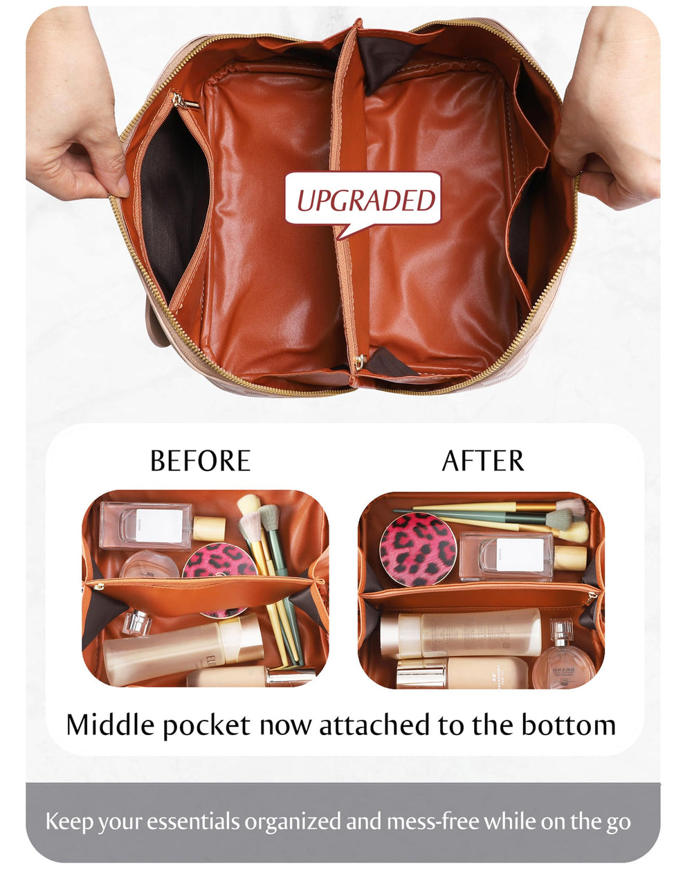 ALEXTINA 180-degree opening design provides lightning-fast access to all makeup essentials.
