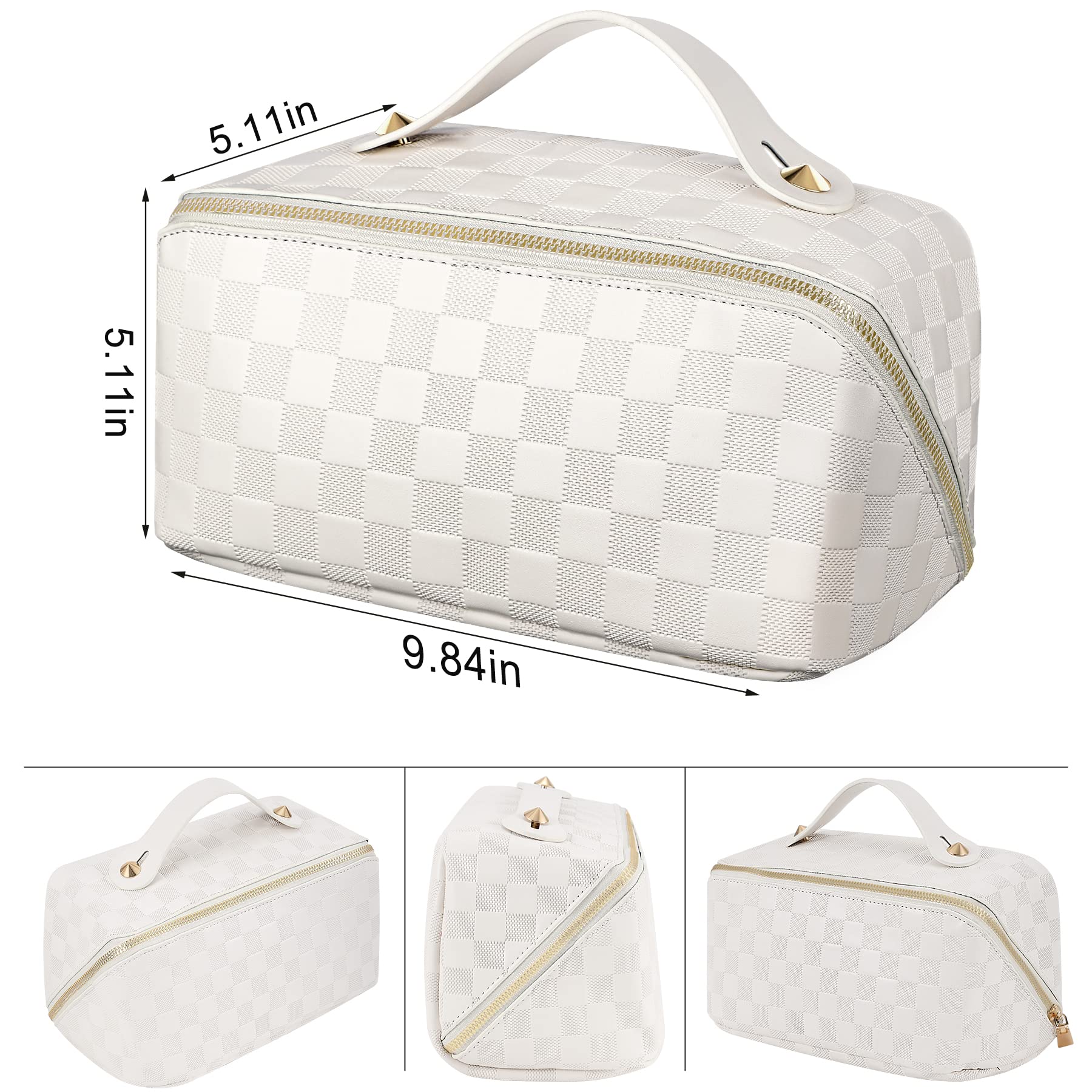 ALEXTINA waterproof PU leather exterior protects contents during travel.