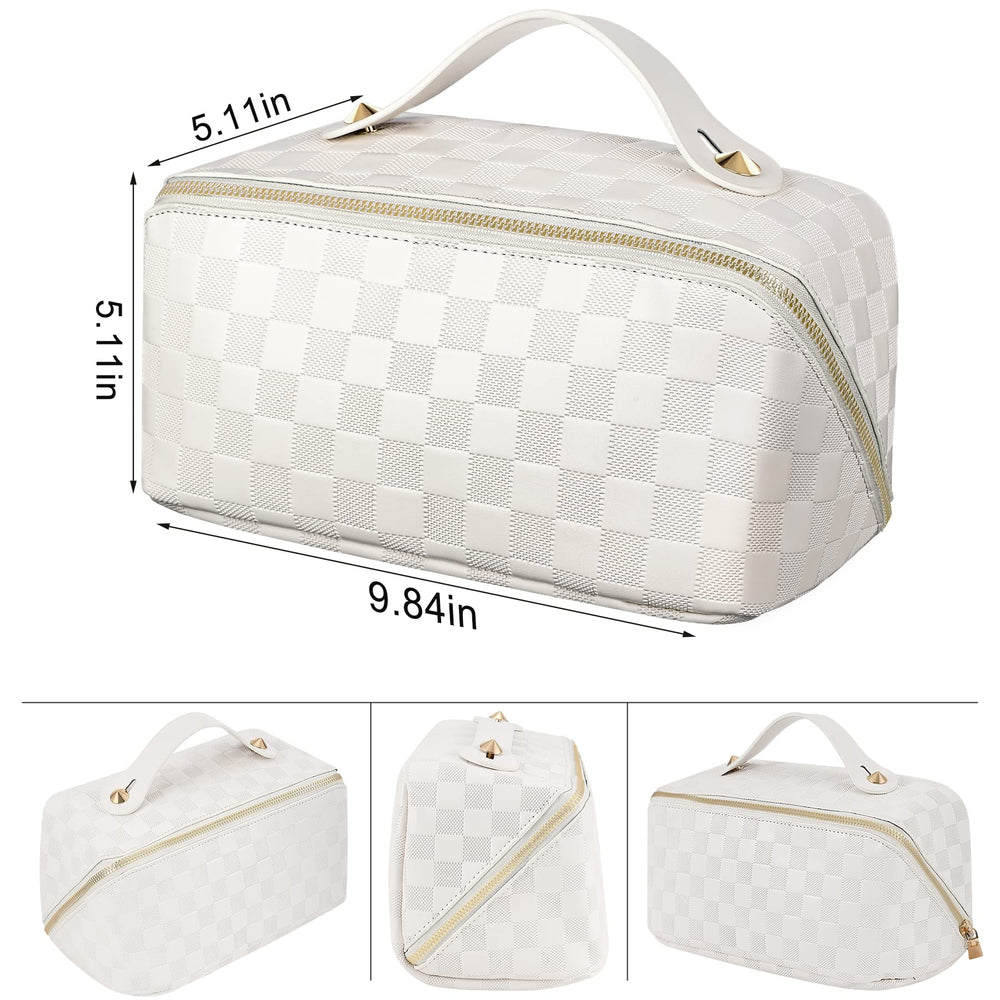 ALEXTINA waterproof PU leather exterior protects contents during travel.