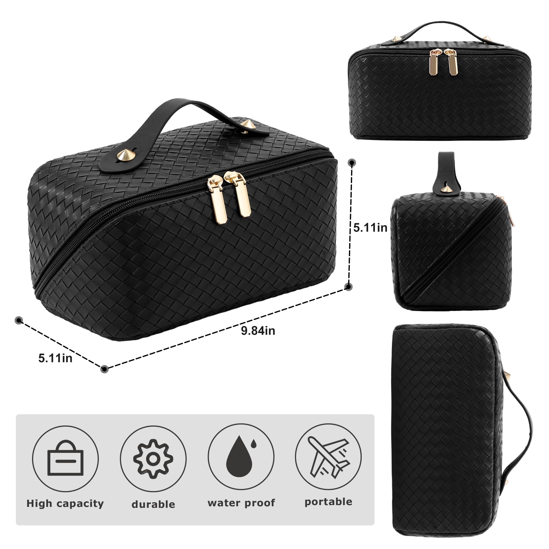 ALEXTINA wide opening design lets you see essentials at a glance