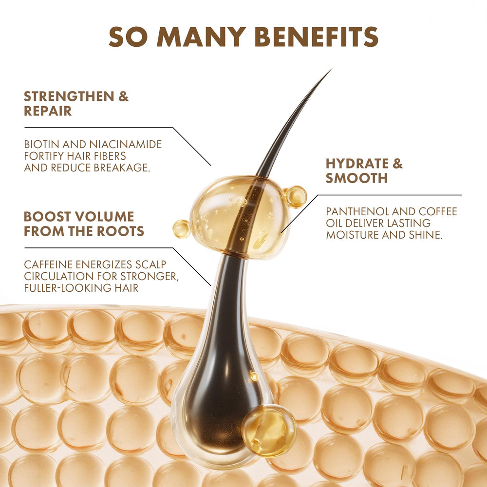 ALFHEIM Coffee+ Shampoo with niacinamide and panthenol supports moisture balance