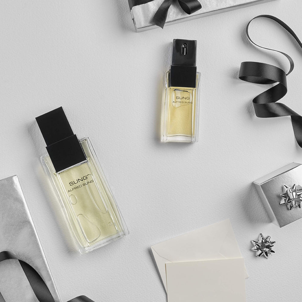 ALFRED SUNG Sung EDT gift-ready packaging mockup.