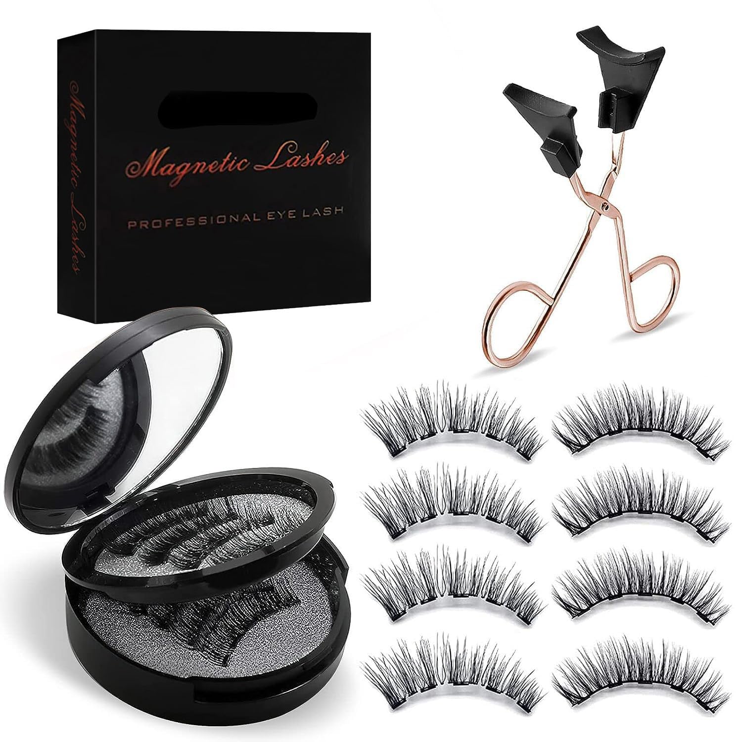 ALFREVER magnetic eyelashes with applicator for quick, glue-free daily wear.