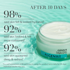 Algenist GENIUS Sleeping Collagen Night Cream being applied to neck and décolleté