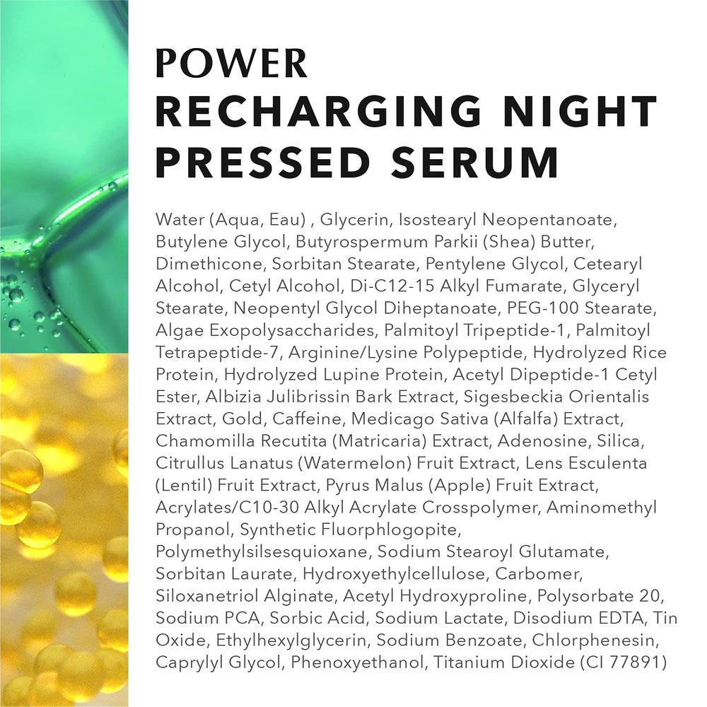 Algenist Power Recharging Night Pressed Serum morning glow after overnight use