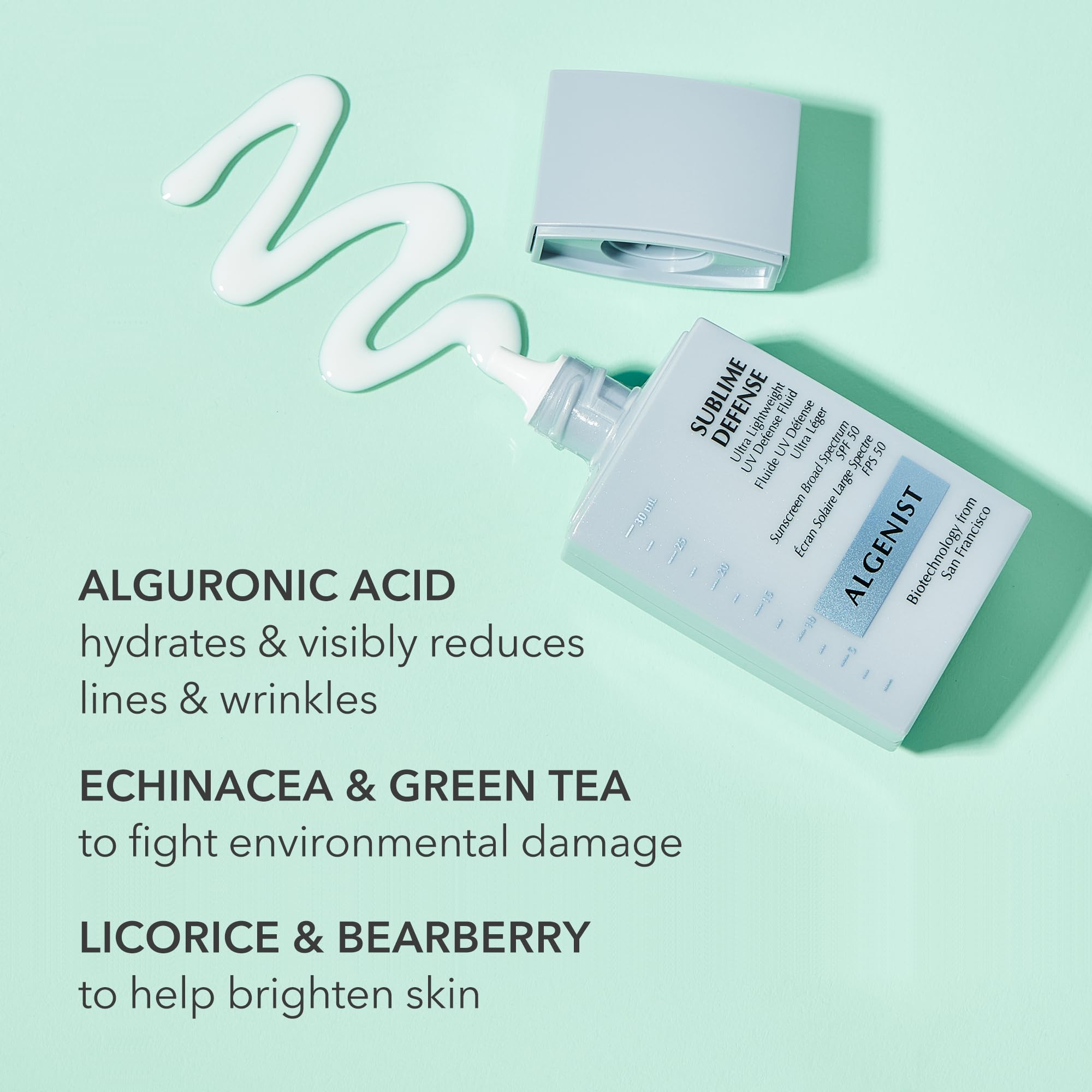 Algenist Sublime Defense matte finish reduces shine under makeup.