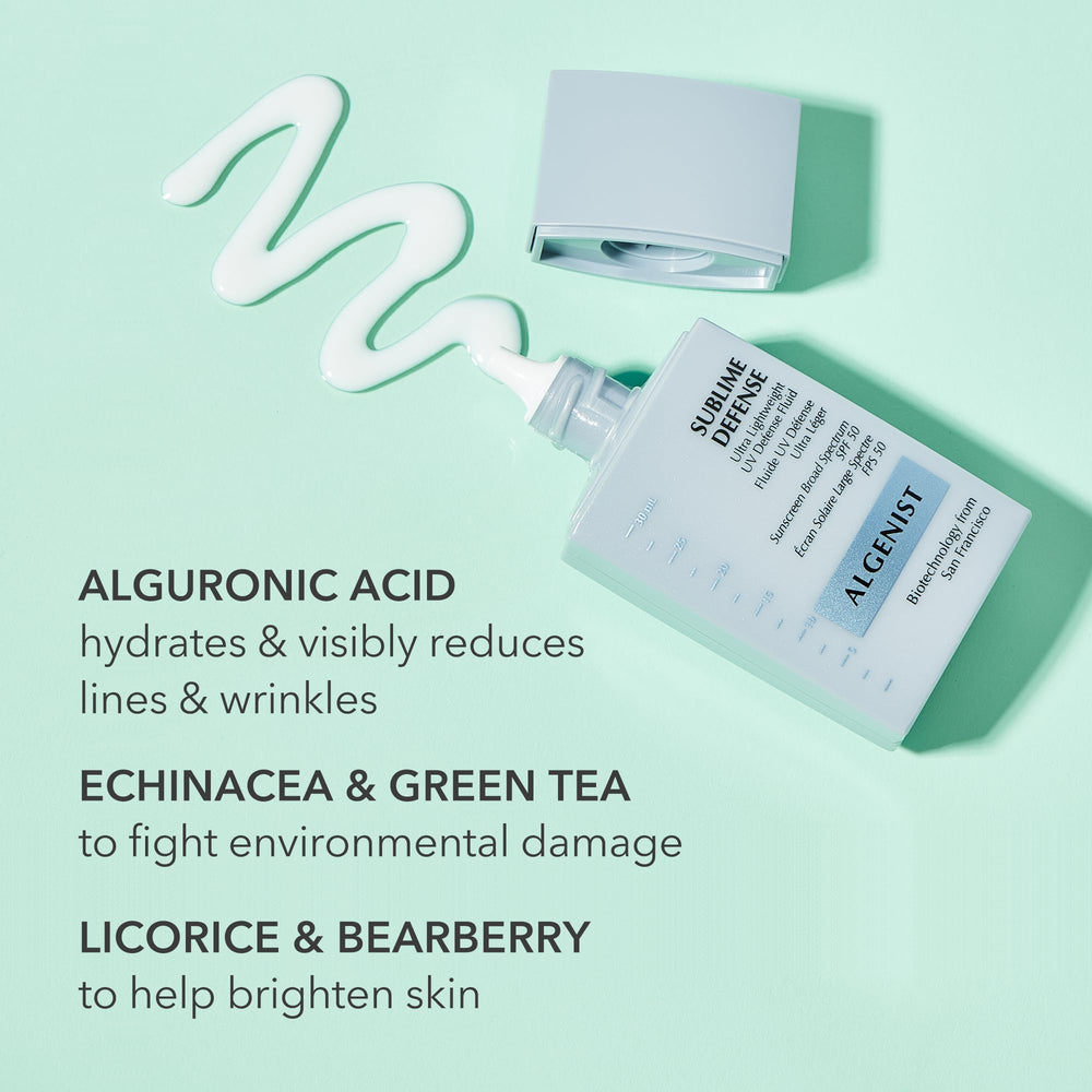 Algenist Sublime Defense matte finish reduces shine under makeup.