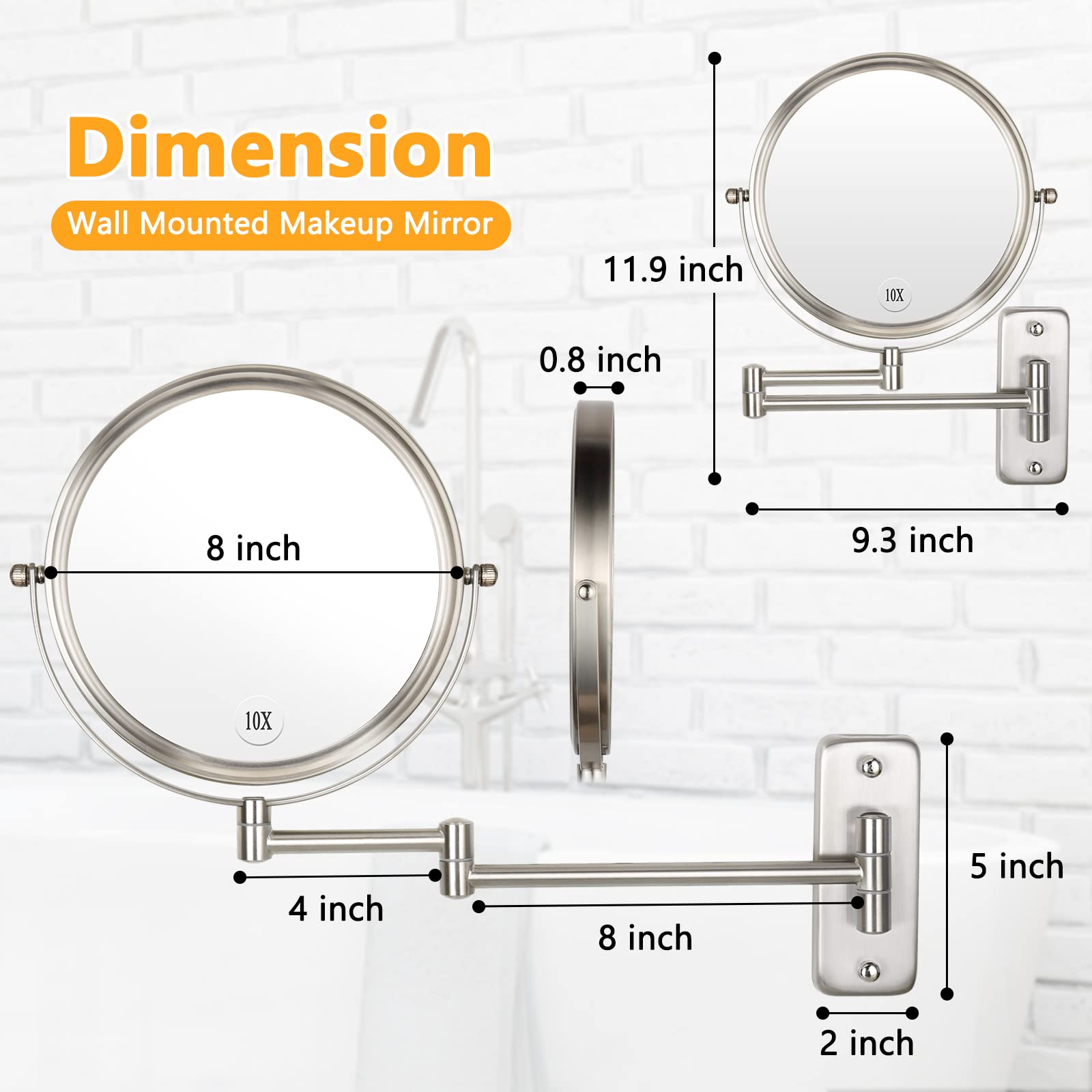 ALHAKIN two-sided swivel mirror enables easy angle adjustments for grooming