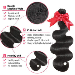 ALIANNA 12A body wave bundles 22-inch natural black for smooth styling