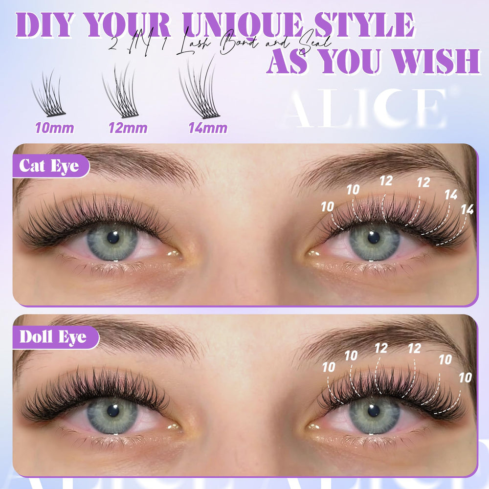 ALICE bond and seal lash glue bottle in-use benefit long-lasting hold